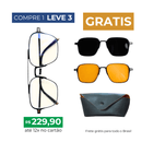 Óculos 3 em 1 Aço Inoxidável