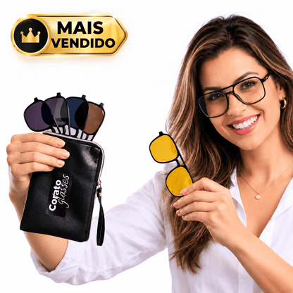 Óculos 6 em 1 Flay Feminino Compatível com Grau + BRINDES