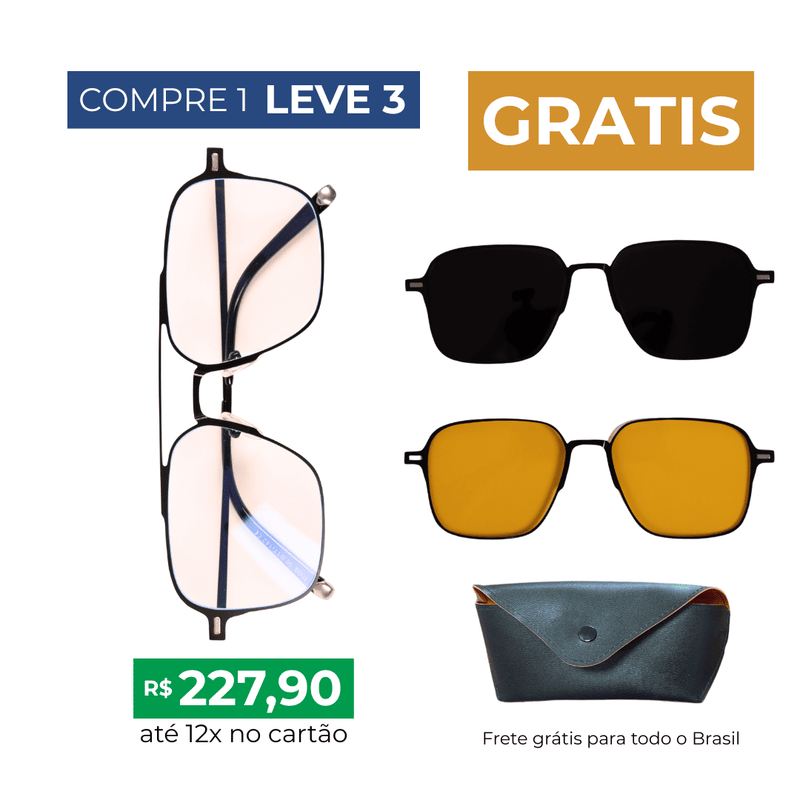 Óculos 3 em 1 Aço Inoxidável