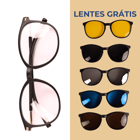 Óculos 6 em 1 Lux Compatível com Grau + BRINDES