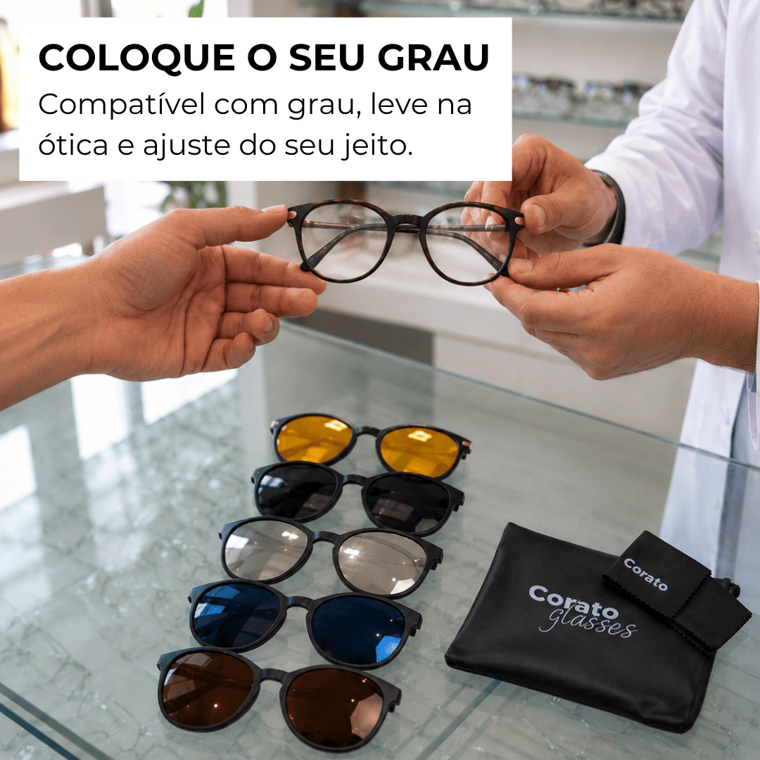 Óculos 6 em 1 Lux Compatível com Grau + BRINDES
