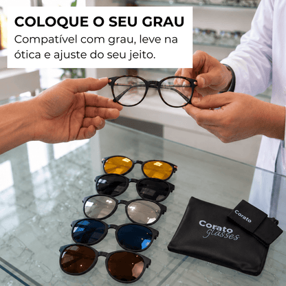 Óculos 6 em 1 Lux Compatível com Grau + BRINDES