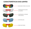 Óculos Esportivo 6 em 1 - Perfeito para Corridas + Acessórios de BRINDE