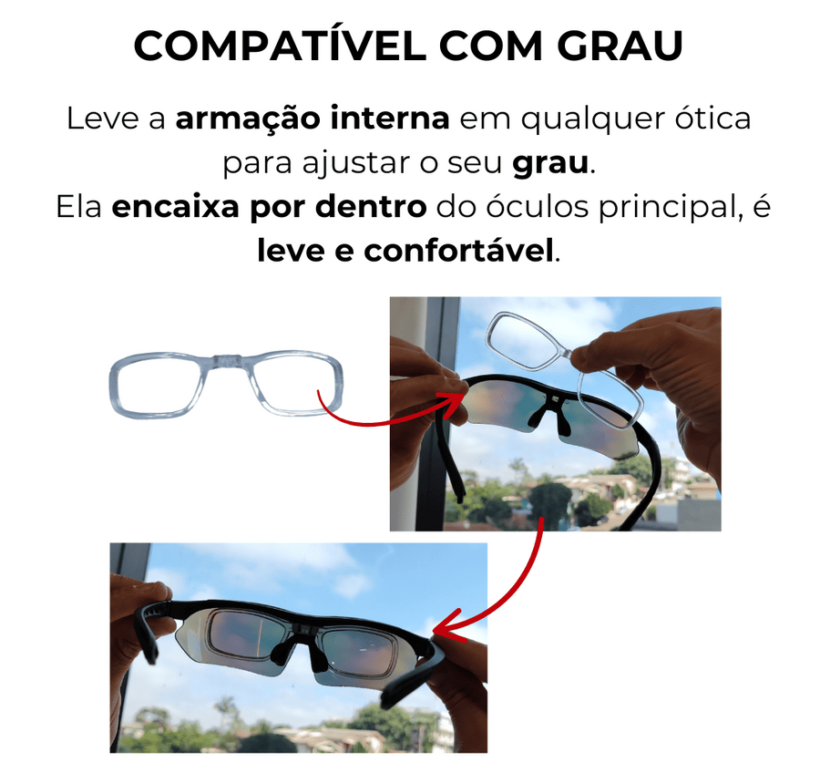 Óculos Esportivo 6 em 1 - Perfeito para Corridas + Acessórios de BRINDE