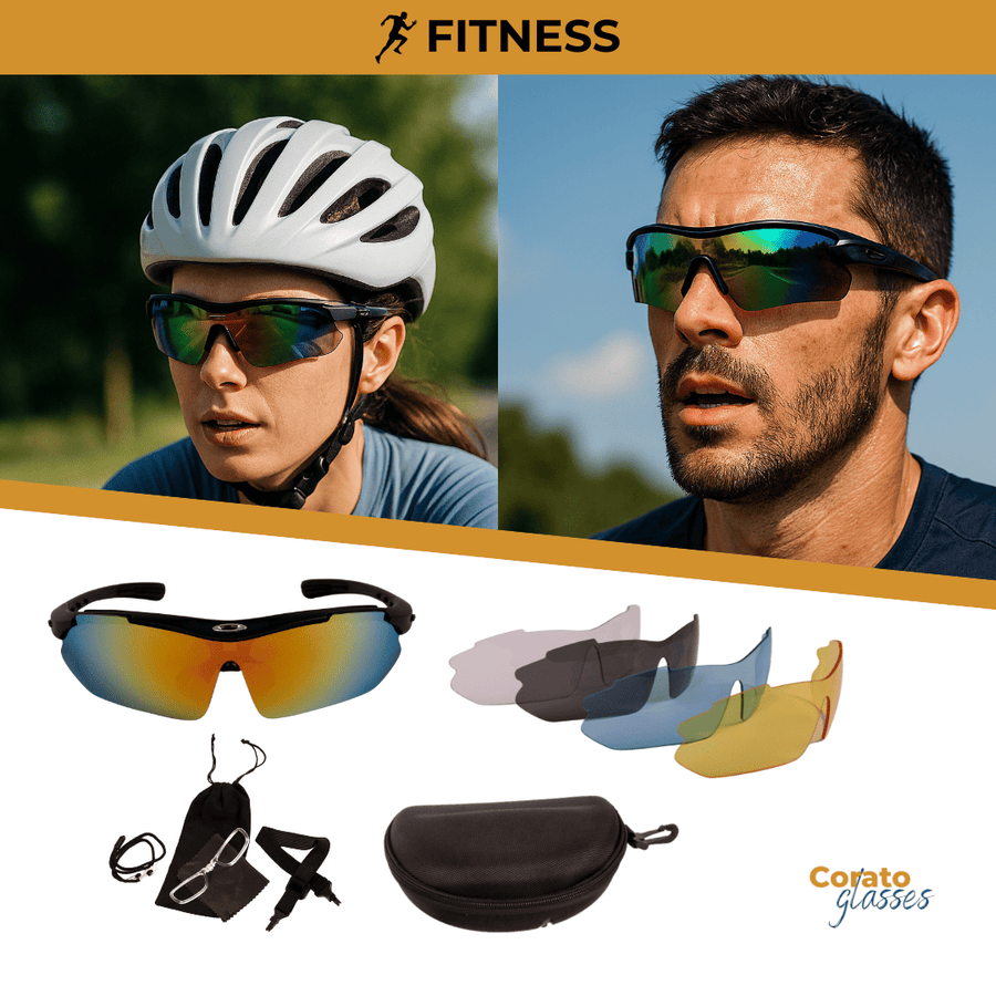 Óculos Esportivo 6 em 1 - Perfeito para Corridas + Acessórios de BRINDE