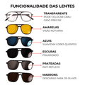 Óculos 6 em 1 Fly - Compatível com grau + lentes magnéticas
