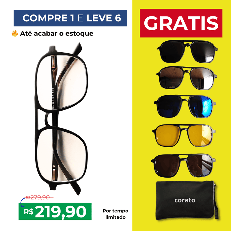 Óculos 6 em 1 Modelo Fly + BRINDES EXTRAS