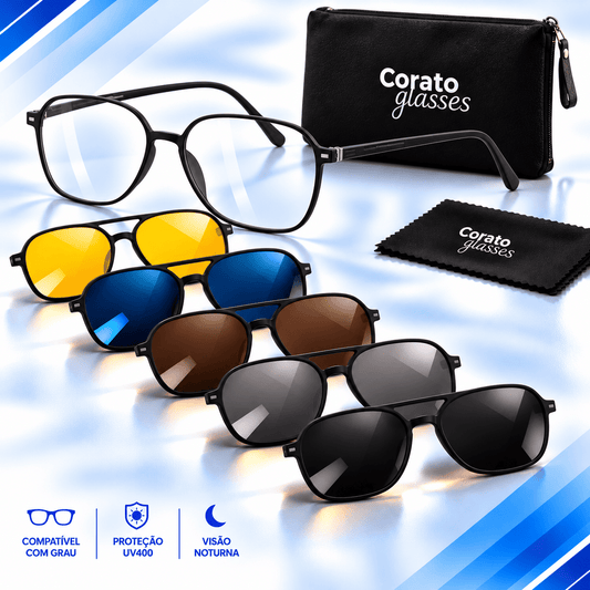Óculos 6 em 1 Bold Compatível com Grau + BRINDES